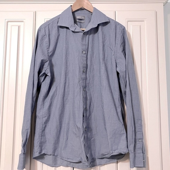 Michael Kors Slim Fit Stretch Button Down Long-Sleeved Shirt Size Large - Picture 1 of 4